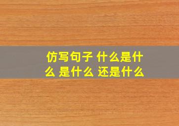 仿写句子 什么是什么 是什么 还是什么